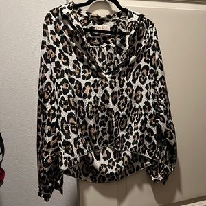 100% POLYESTER CHEETAH BLOUSE!